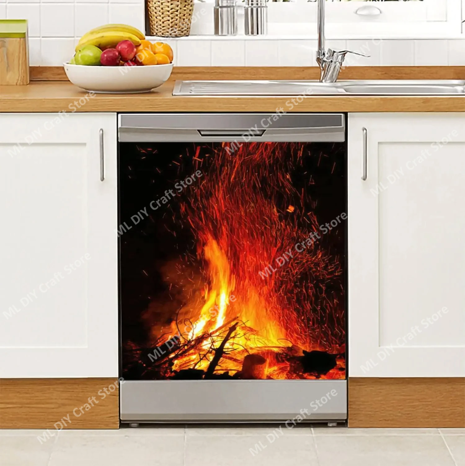 Kitchen Baking Cabinet - Village creativo chimenea lavavajillas cubierta de