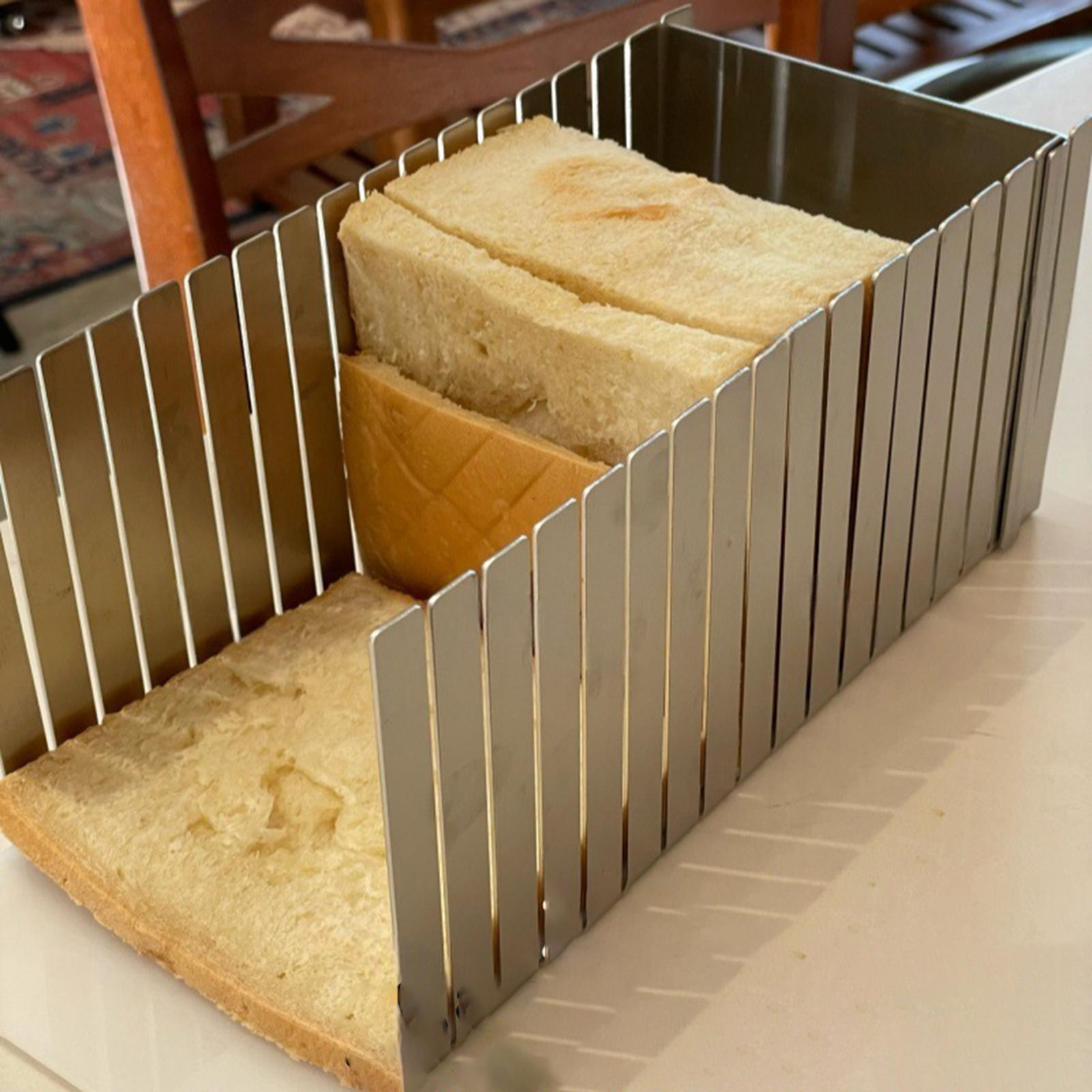 Kitchen Baking Aid - Rebanador de pan de acero inoxidable,