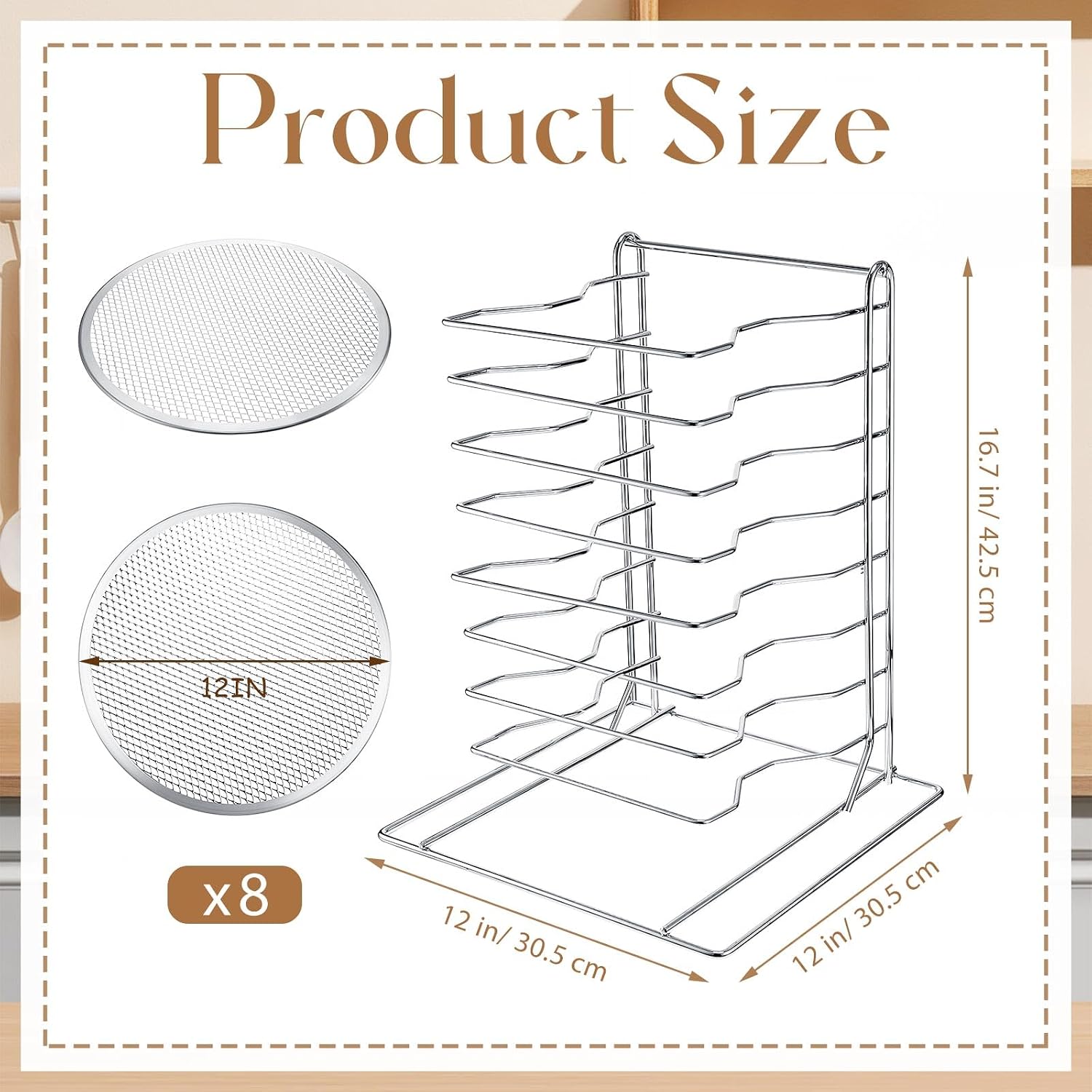 Estante para pizzas de 8 nivel - Kitchen Baking Pans reseña y precio
