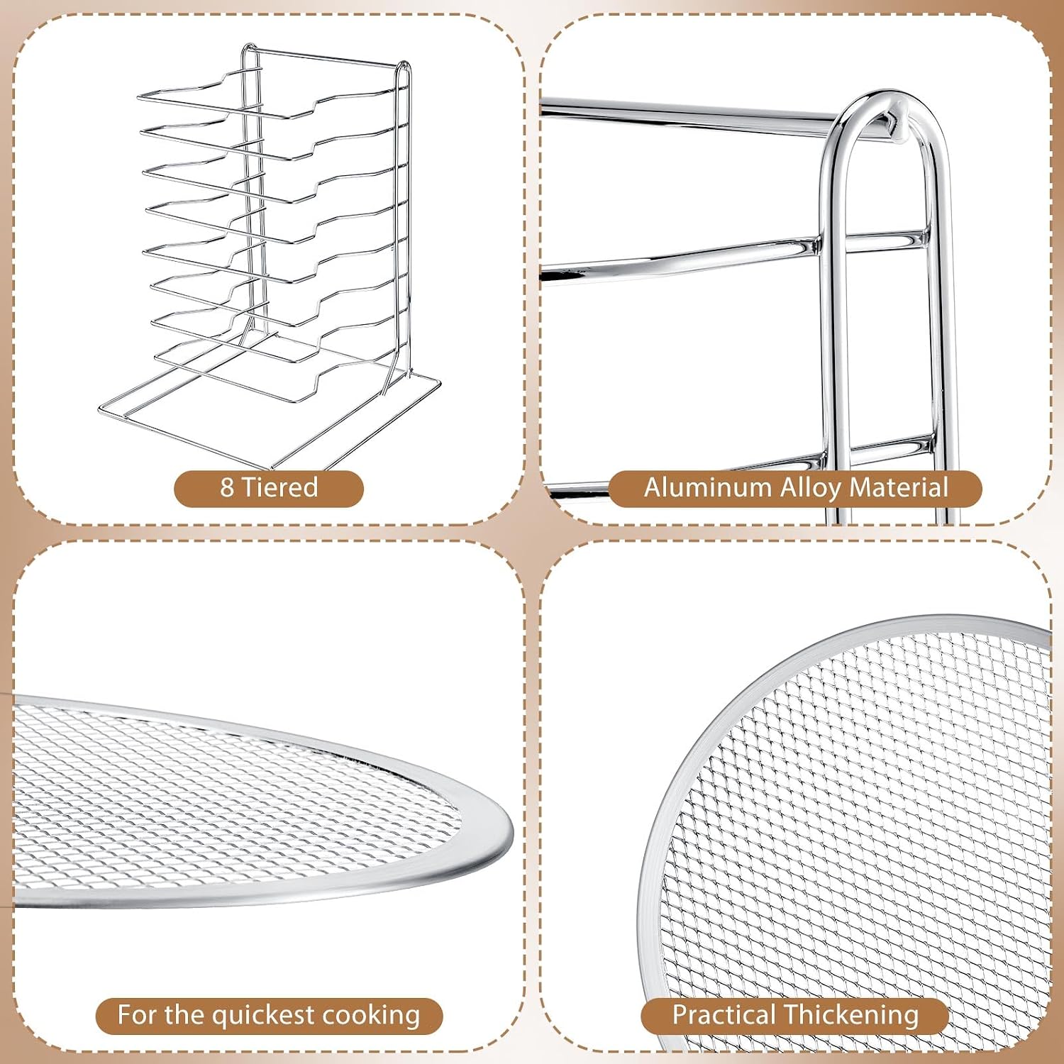 Estante para pizzas de 8 nivel - Kitchen Baking Pans reseña y precio
