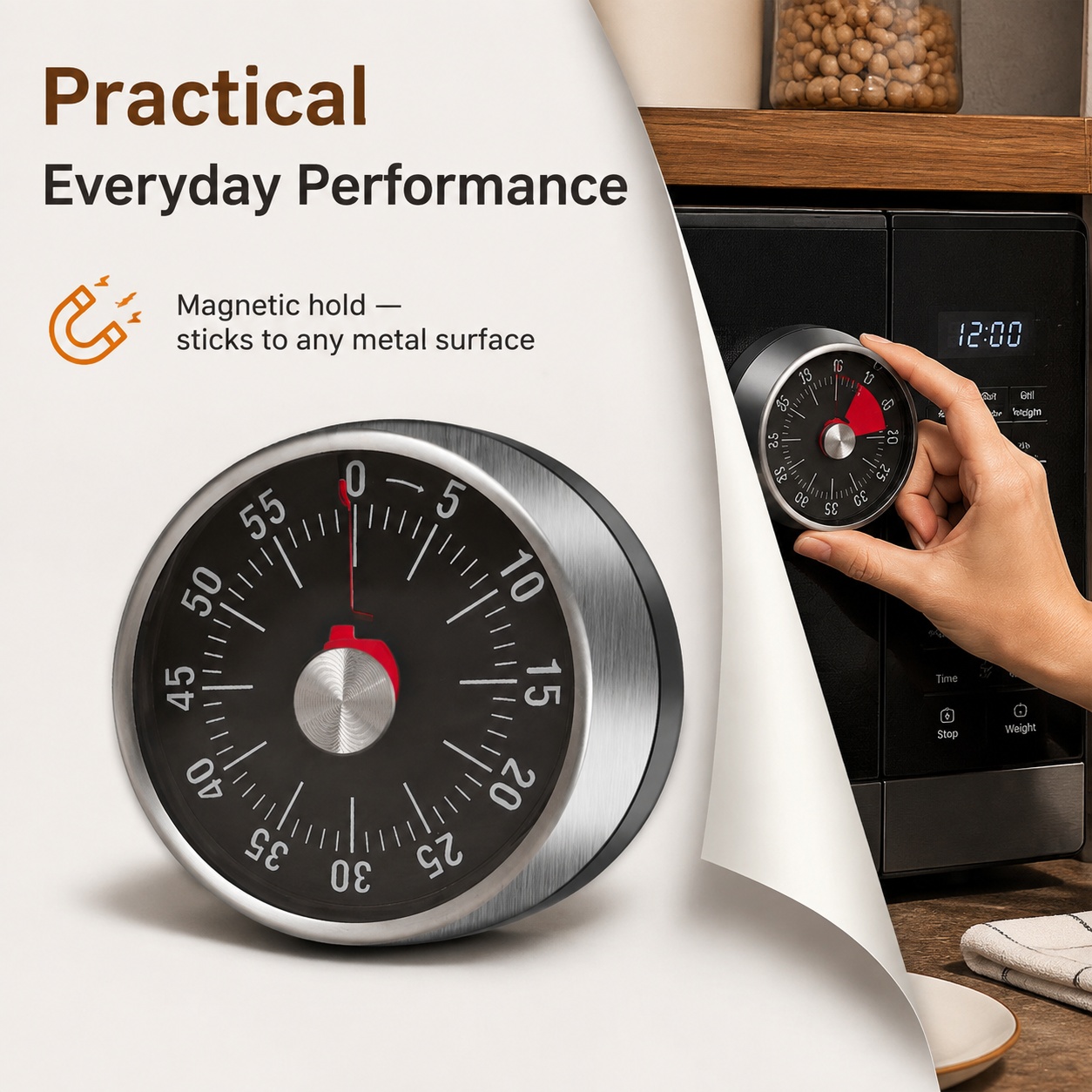 Temporizador mecánico visible, - Baking Kitchen Hourly reseña y precio